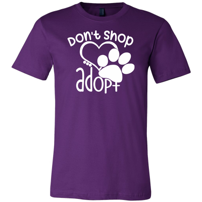 Don't Shop Adopt Paw Print - Unisex Style T-shirt Sizes S-3XL