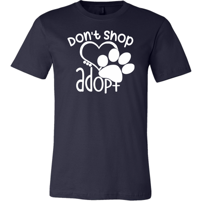 Don't Shop Adopt Paw Print - Unisex Style T-shirt Sizes S-3XL