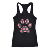 SWEET FLORAL PUPPY PAW PRINT - LADIES RACERBACK TANK TOP WOMEN - PLUS SIZE XS-2XL - MADE IN THE USA BY MODEL PAWS