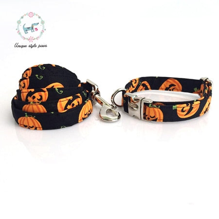 Personalized Dog Collar, Cartoon Pumpkin Dog Collar