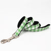 Green gingham plaid Collar|Bowtie|Leash