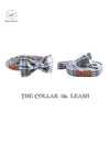 Light Blue Plaid Dog Collar|Bowtie|Leash