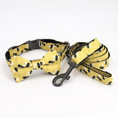 Honey Bee Bowtie Dog Collar & Leash
