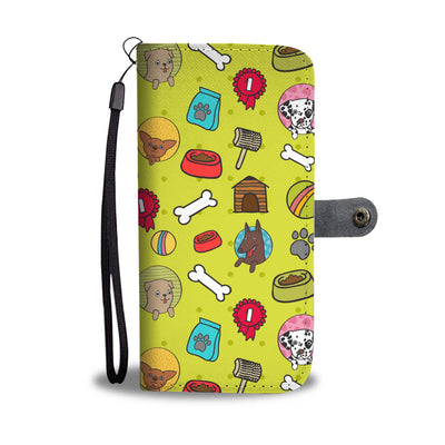 Colorful Dog Themed Cell Phone Wallet Case