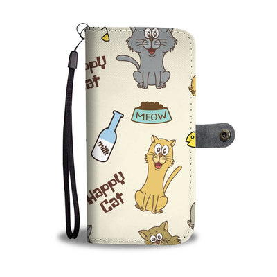 Happy Cat Cell Phone Wallet Case