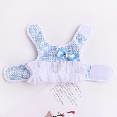 Bling Bow Dog Harness Dress Vest Clothing With Leash Set - Size: S/M/L - 2 Colors