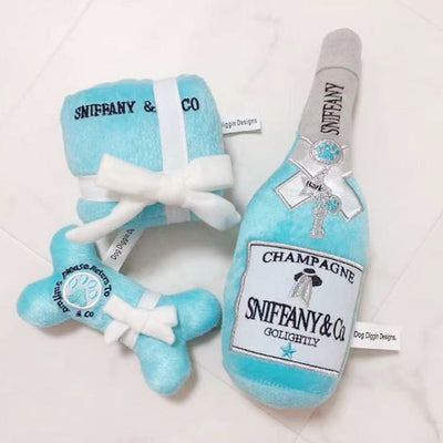 Luxury Designer Dog Sniffany & Co Plush Puppy Toys Pet Supplies Champagne Chew Toy with squeaker