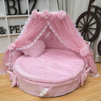 Princess Pet Bed Luxury Lace Dog Bed Furniture Pink or Grey