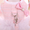 Bling Bow Dog Harness Dress Vest Clothing With Leash Set - Size: S/M/L - 2 Colors