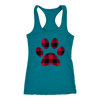 Buffalo Plaid Puppy Paw Print - Ladies Racerback Tank Top Women - PLUS Size XS-2XL - MADE IN THE USA by Model Paws