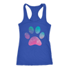 Pastel Watercolor Puppy Paw Print - Ladies Racerback Tank Top Women - PLUS Size XS-2XL - MADE IN THE USA by Model Paws