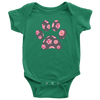 Sweet Floral Paw Baby Onesie 10 Colors AVAILABLE Size: Newborn - 24M - Infant Jersey Bodysuit - MADE IN THE USA