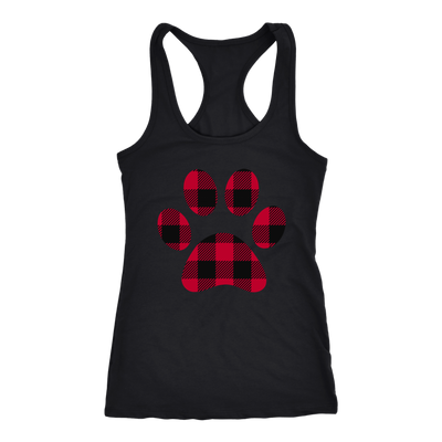 Buffalo Plaid Puppy Paw Print - Ladies Racerback Tank Top Women - PLUS Size XS-2XL - MADE IN THE USA by Model Paws