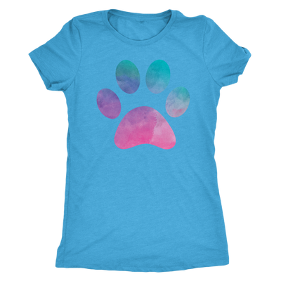 Pastel Watercolor Puppy Paw Print - TriBlend T-shirt -  PLUS Size Tee S-2XL MADE IN THE USA by Model Paws
