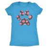 SWEET FLORAL PUPPY PAW PRINT - TRIBLEND T-SHIRT - PLUS SIZE TEE S-2XL MADE IN THE USA BY MODEL PAWS