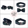 Hunter Green Plaid Dog Collar|Bowtie|Leash