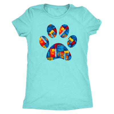 abstract art Puppy Paw Print - TriBlend T-shirt -  PLUS Size Tee S-2XL MADE IN THE USA by Model Paws