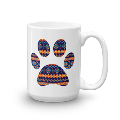 Coffee Cup Tribal Puppy Paw Print Mug