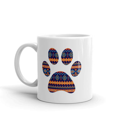 Coffee Cup Tribal Puppy Paw Print Mug