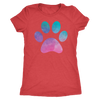 Pastel Watercolor Puppy Paw Print - TriBlend T-shirt -  PLUS Size Tee S-2XL MADE IN THE USA by Model Paws