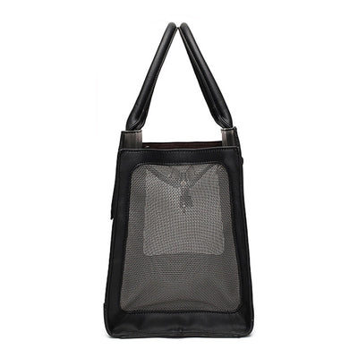 Luxury Pet Purse Travel Carrier Tote Bag Black