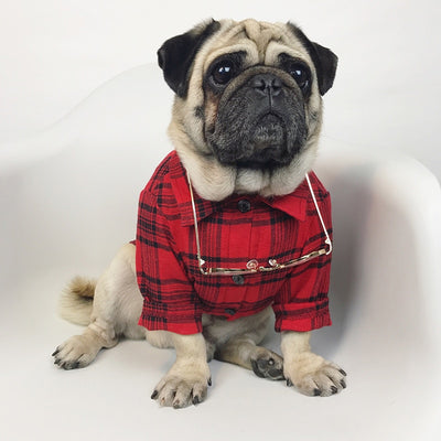 Red Plaid Checkered Shirt XS-3XL Dog Clothing