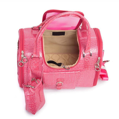 Vegan Leather Pet Carrier Travel Bag - 3 Colors