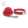 Red with White Stars Dog Collar|Bowtie|Leash