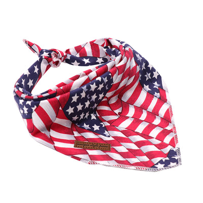Polka Dot & Patriotic USA American Flag Bandana Set 2/pk