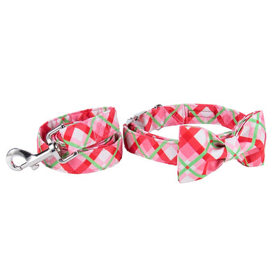 Christmas Plaid Dog Collar|Bowtie|Leash