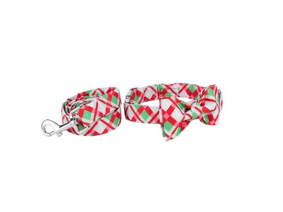 Christmas Plaid Dog Collar|Bowtie|Leash