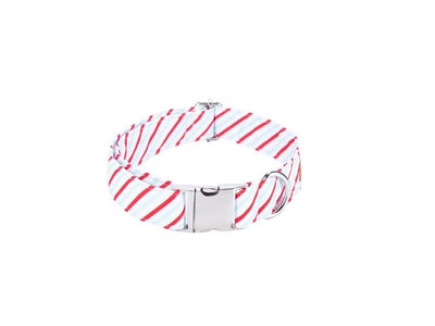 Christmas Peppermint Stripe Dog Collar|Bowtie|Leash