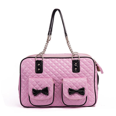 Luxury Pet Dog Travel Bowtie Carrier purse - 2 Colors