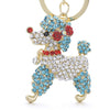 Lovely Poodle Dog Bowknot Crystal Rhinestone Keychain - 4 Colors