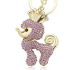 Crown Poodle Dog Crystal Rhinestone Keychain - 4 Colors
