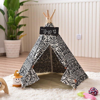 Black and White Pet Teepee - Tribal Chic