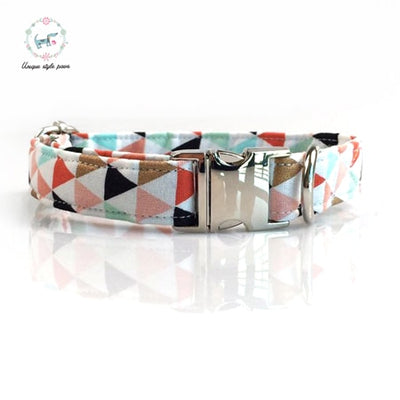 Colorful triangles Collar|Bowtie|Leash