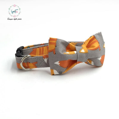 The Fancy Fox Dog Collar|Bowtie|Leash