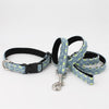 Denim Jeans Fashion Bowtie Dog Collar Harness & Leash