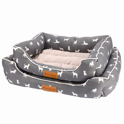 Dog Breeds Pet Bed Blue or Grey