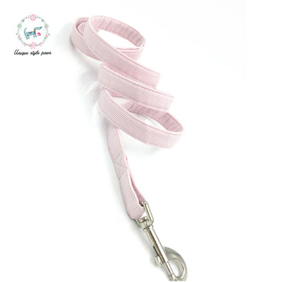 Pink Striped Dog Collar|Bowtie|Leash