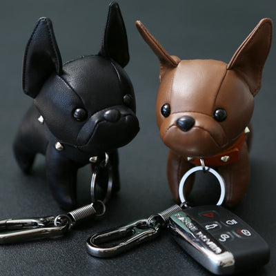 Best Frenchie French Bulldog Leather Keychain 18 Colors