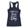 Namast'ay home with My Dog - Ladies Racerback Tank Top Women - PLUS Size XS-2XL - MADE IN THE USA