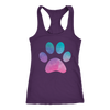 Pastel Watercolor Puppy Paw Print - Ladies Racerback Tank Top Women - PLUS Size XS-2XL - MADE IN THE USA by Model Paws