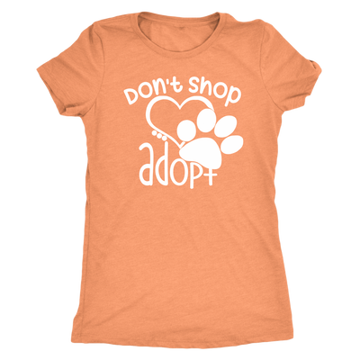 Don't Shop Adopt Paw Print - TriBlend T-shirt - PLUS Size Tee S-2XL MADE IN THE USA